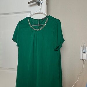 Esprit Green Blouse with Embellished Neckline